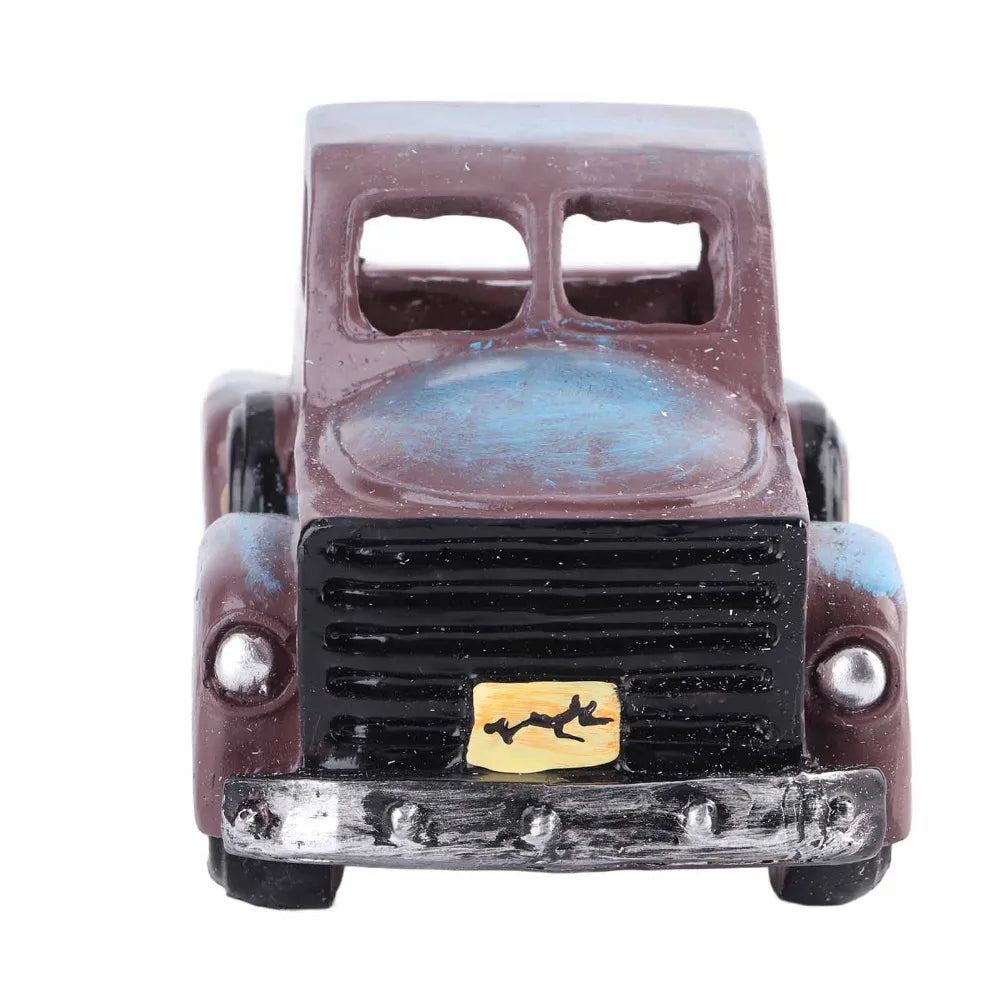 Resin Farmhouse Truck Decor – Blue Vintage Truck Flower Pot
