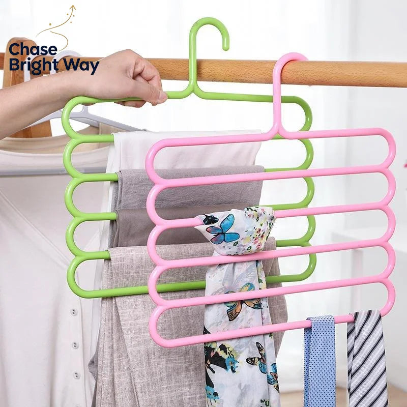 5-Tier Pants Hanger – Anti-Slip Space-Saving Closet Rack