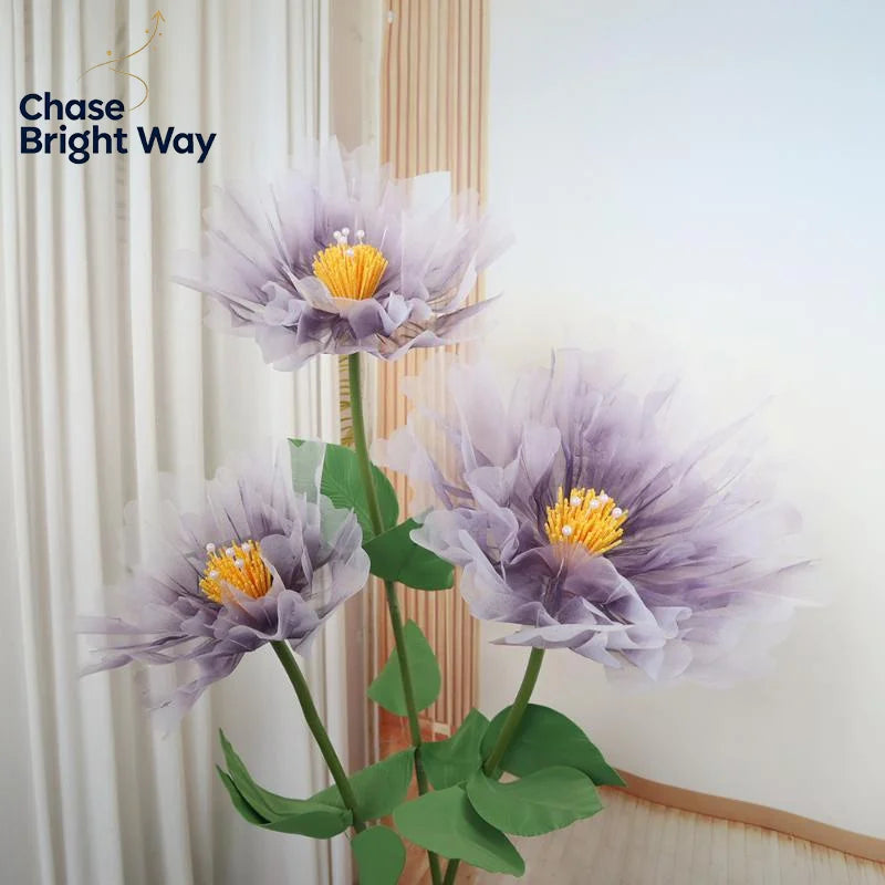 Giant Organza Artificial Flower with Pearl Stamen – Wedding Decor