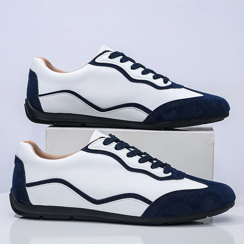 LEDP Men's Casual Lace-Up Flat Sneakers | Breathable Walking Shoes