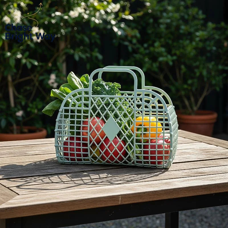 Waterproof Hollow Jelly Tote Basket – Beach, Bath & Storage