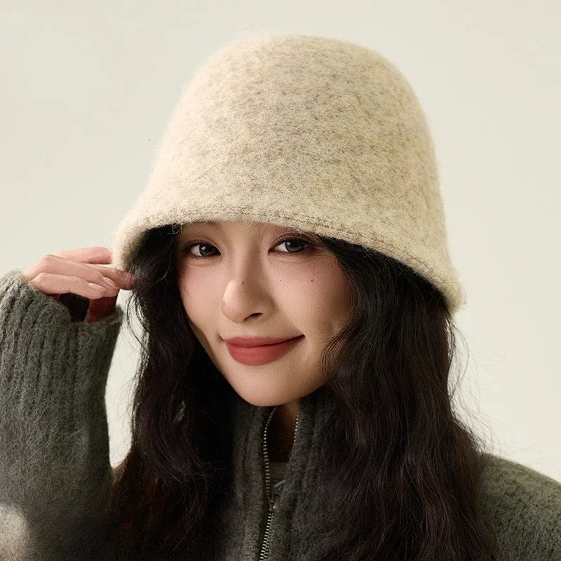 Women's Winter Knit Bucket Hat – Warm Fisherman Cap