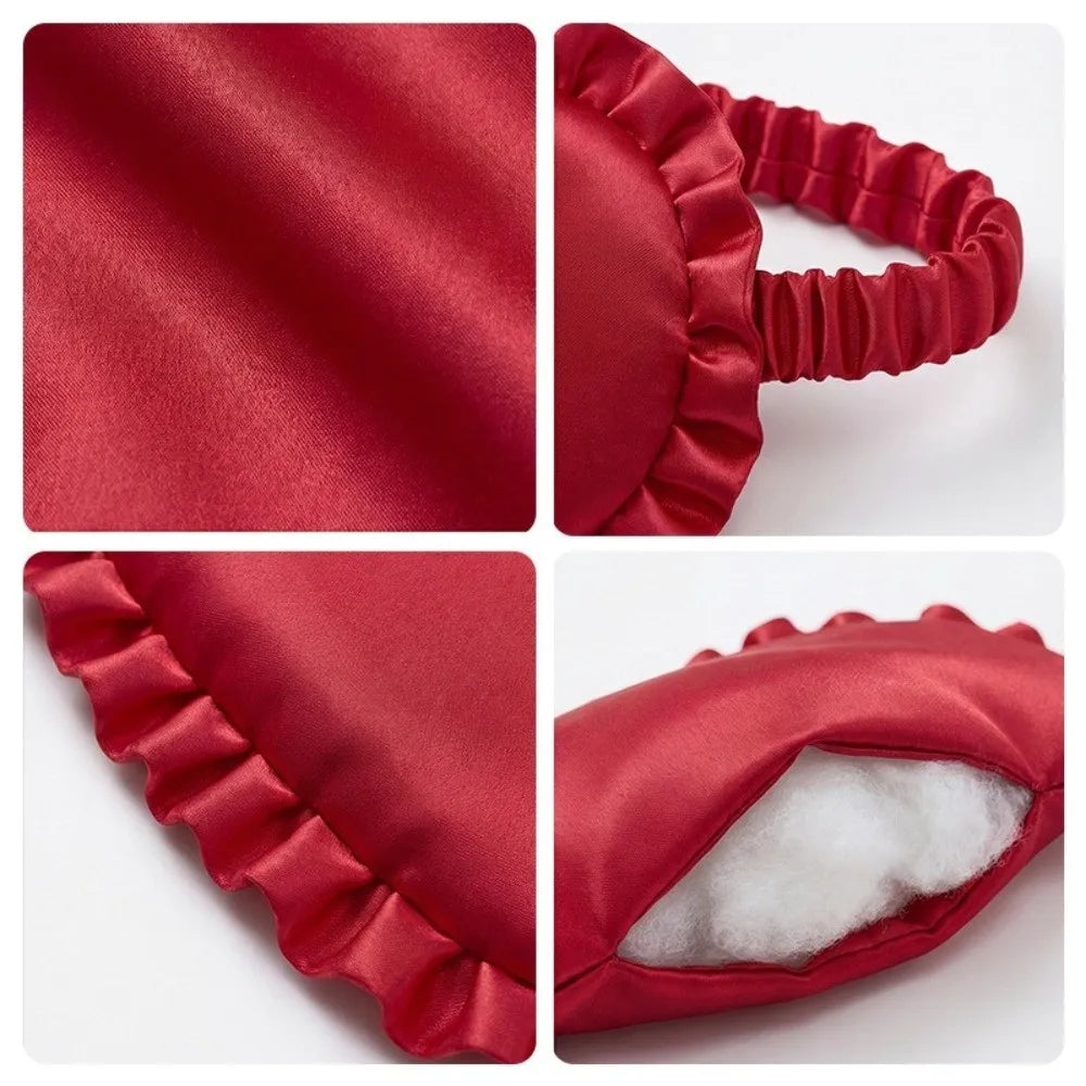 Silk Ruffle Sleep Eye Mask – Soft Breathable Light Blocking