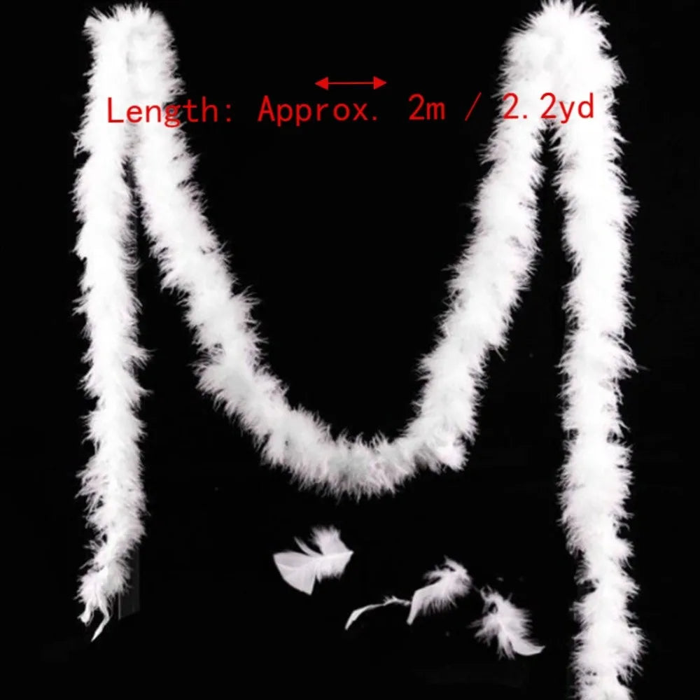 White Feather Boa Trim 2-Pack – Fluffy 2.2 Yard DIY Craft Strip