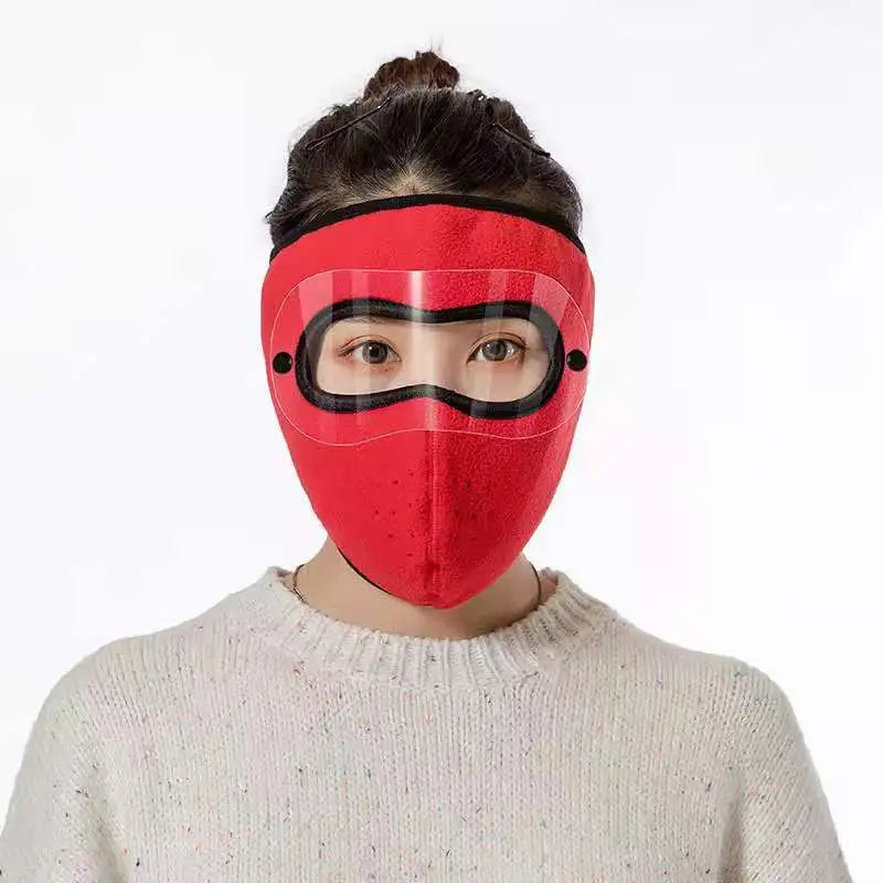 Winter Fleece Motorcycle Face Mask – Goggles & Ear Protection