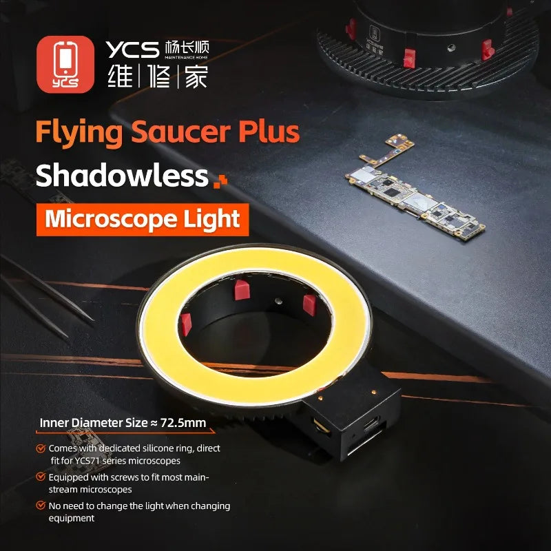 YCS Flying Saucer Plus Microscope Ring Light 280 LED 45000 Lux