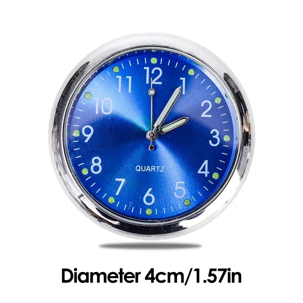 Mini Luminous Quartz Car Clock – Stick-On & Air Vent Mount