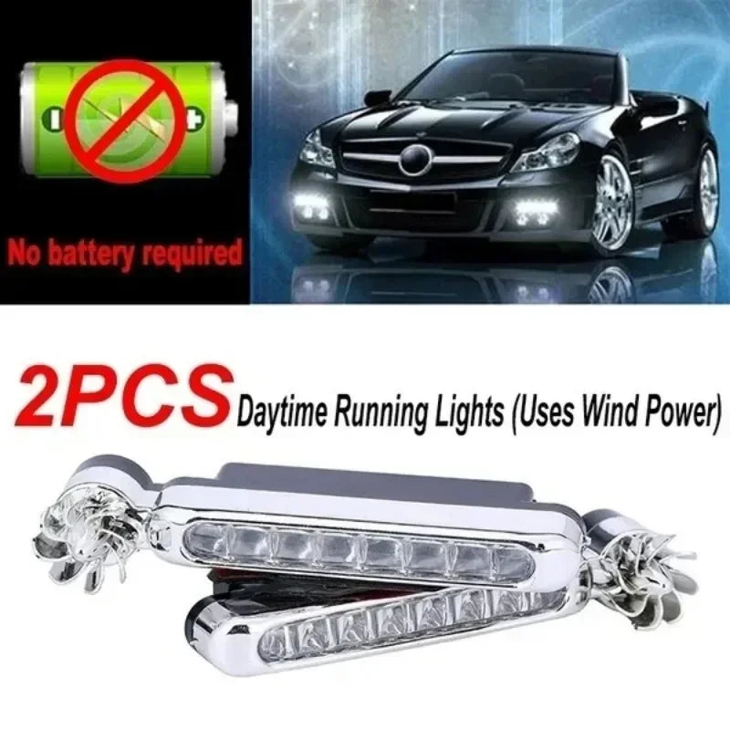 Wind-Powered LED Daytime Running Lights – Universal Car DRL