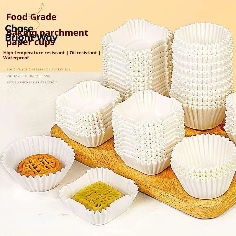 Square Mooncake Paper Liners 100/220Pcs – Oil-Proof Brownie Cups