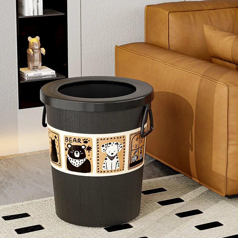 Vintage-Style Large Trash Bin – Decorative Waste Basket
