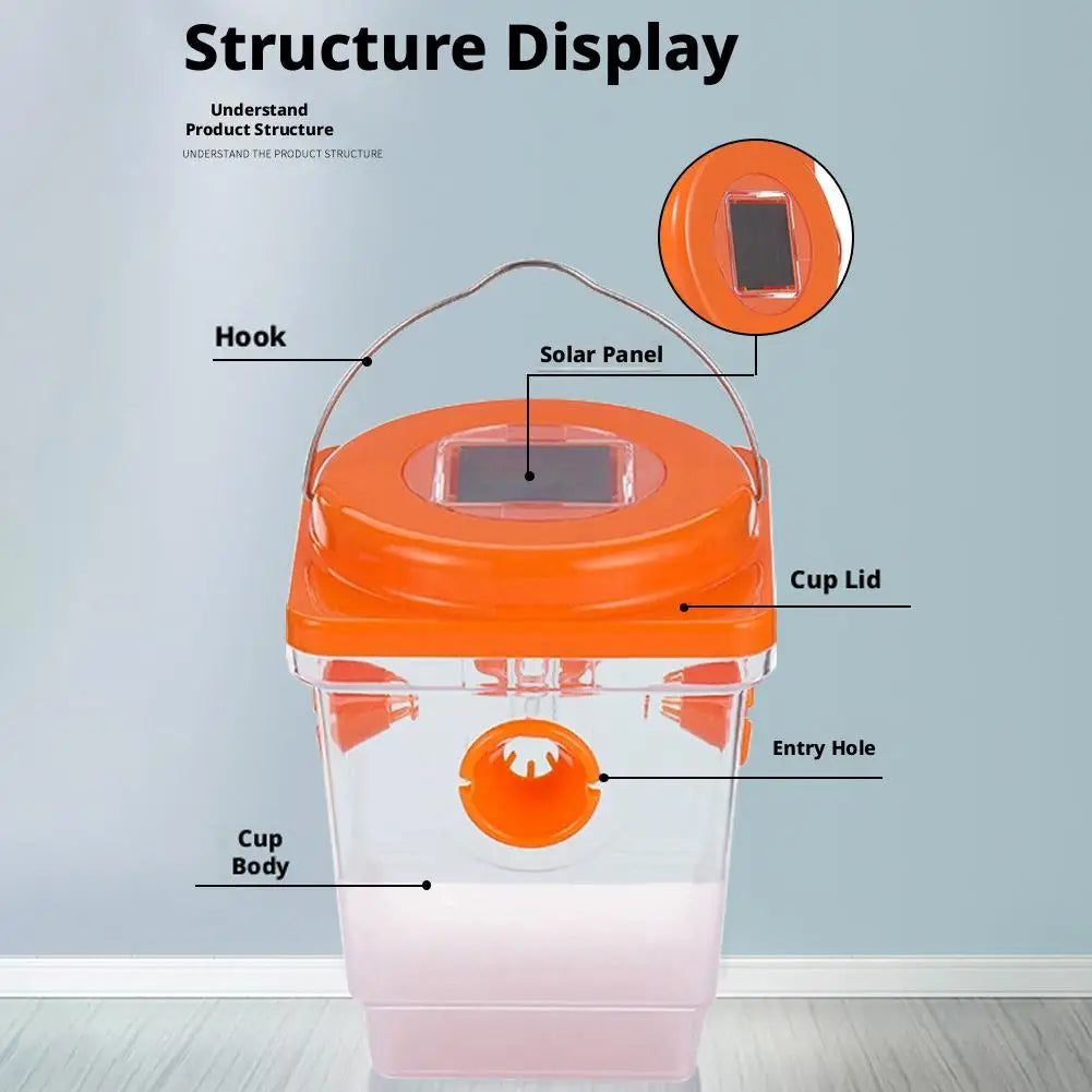 Solar Wasp & Hornet Trap – Reusable Hanging Insect Catcher