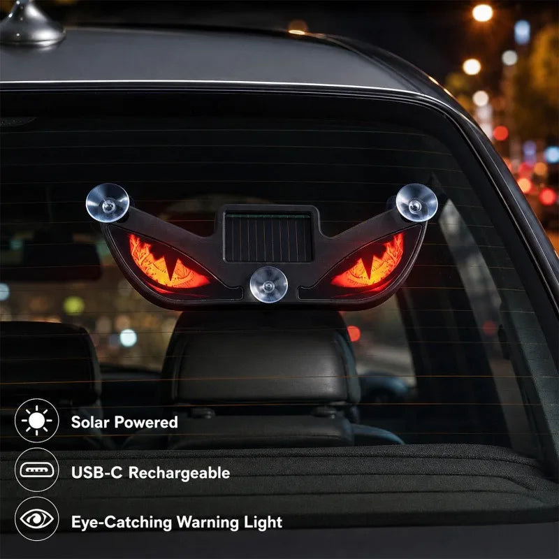 Solar Demon Eye Car Warning Light – Flashing LED Signal Lamp