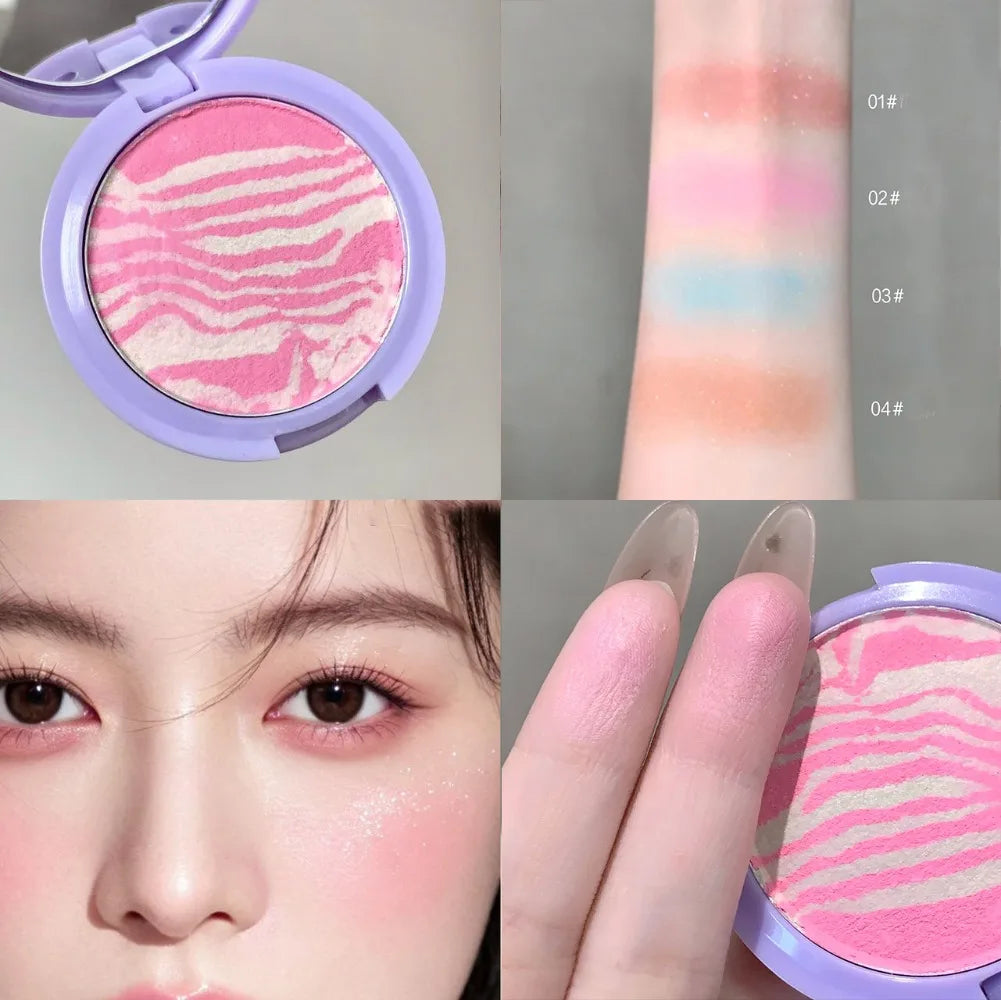 Pearlescent Shimmer Highlighter Powder – Marbled Swirl Eyeshadow