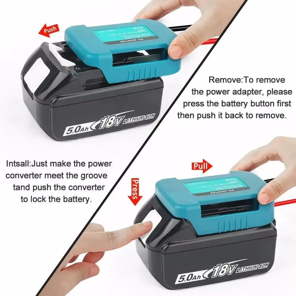 Makita 18V Battery Adapter – Belt Clip USB & USB-C Charger
