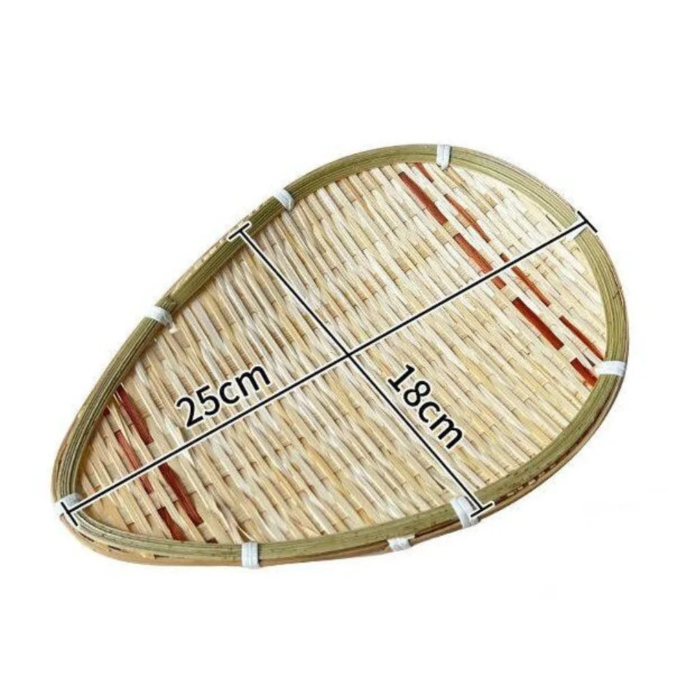 Handwoven Bamboo Basket – Bread, Fruit & Snack Serving Tray