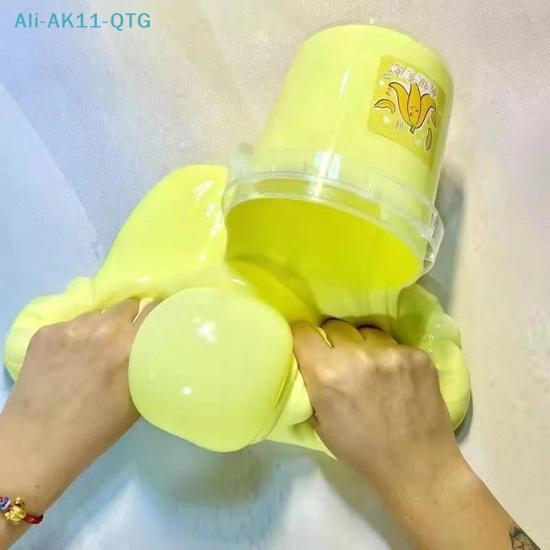 Soft Jelly Crystal Slime Toy – Non-Stick Sensory Slime Bucket