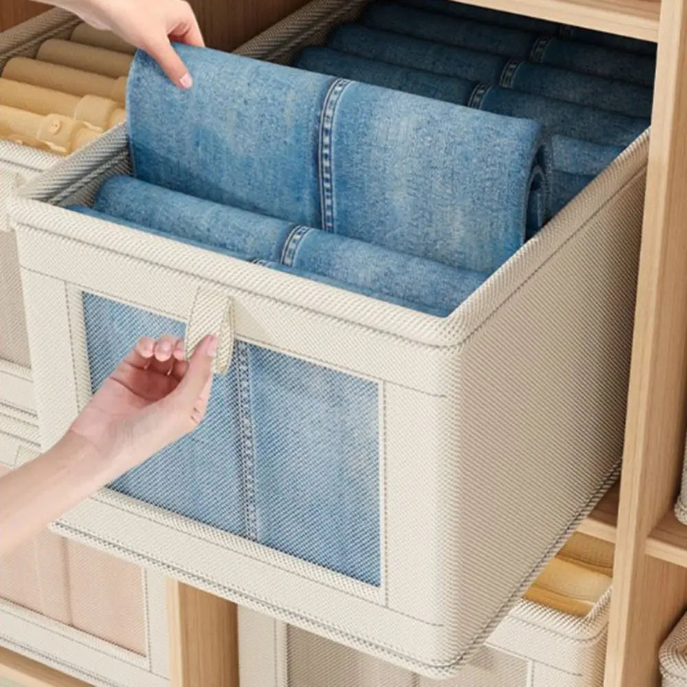 Visual Clothes Storage Box with Lid – Dustproof Drawer Organizer