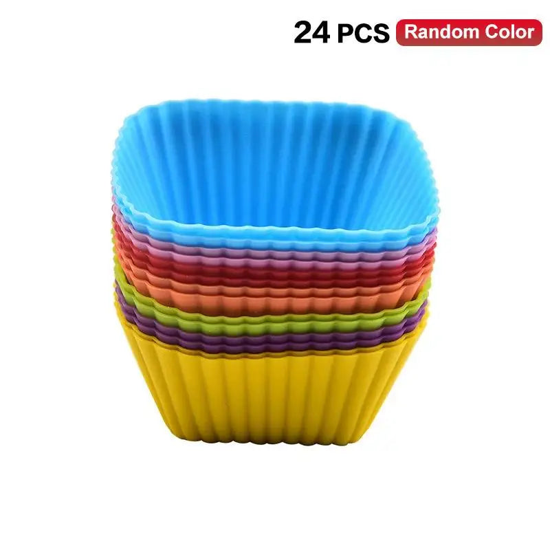 Silicone Bento Lunch Box Dividers – 12/24 Pcs Colorful Cups