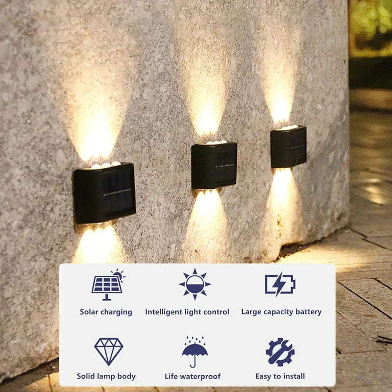 Solar Outdoor Wall Light IP65 Waterproof LED Up & Down Lamp