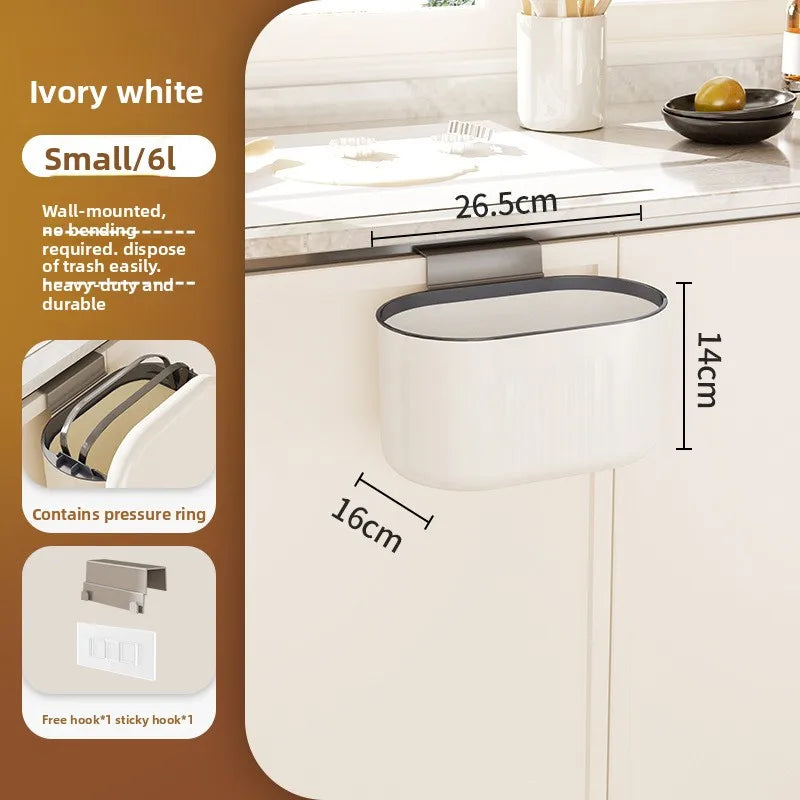 Wall-Mounted Slide-Open Trash Can – Kitchen & Bathroom