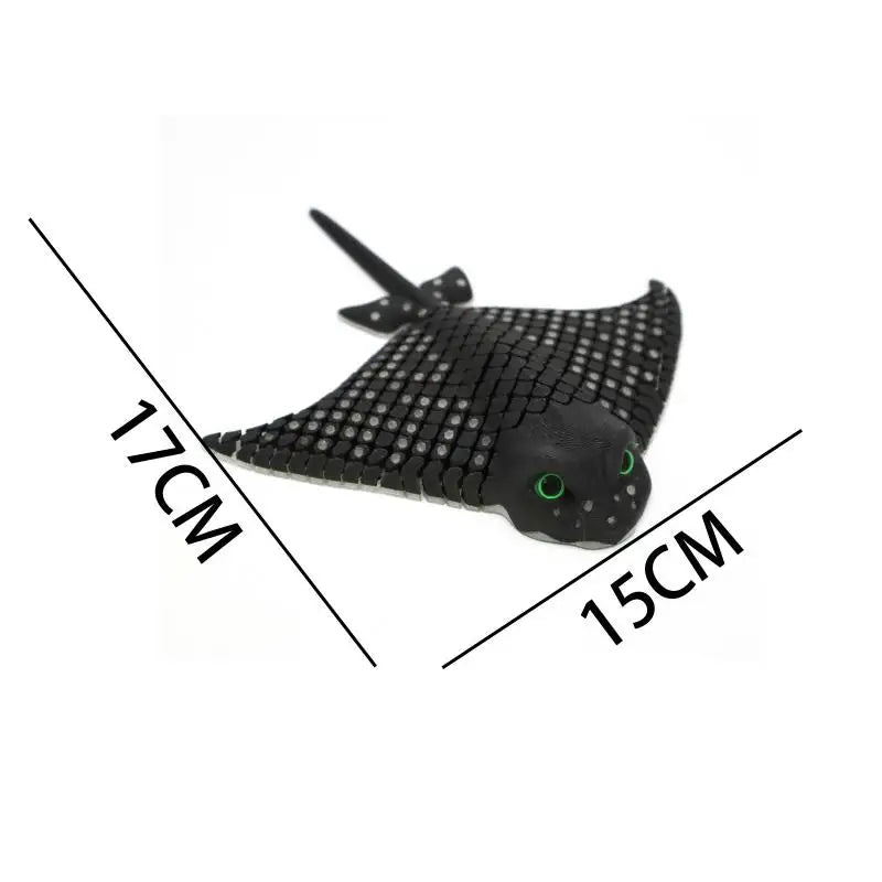 3D Printed Luminous Manta Ray Toy – Flexible Sea Creature Figurine