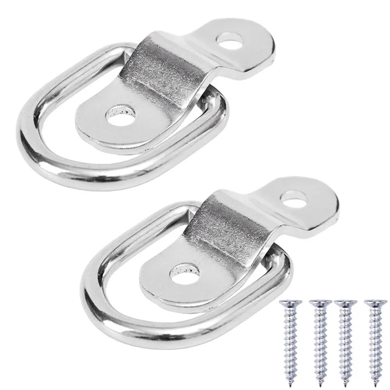 D-Ring Tie Down Anchors with Screws – Car Boat Trailer Cargo