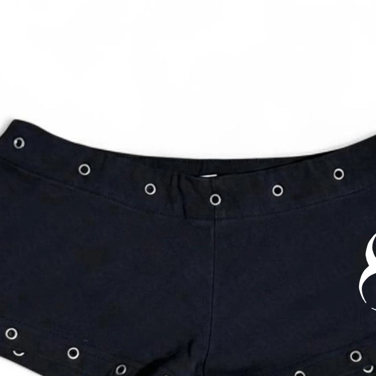 Y2K Gothic Hip Hop Rivet Shorts – Women's Black Slim Fit