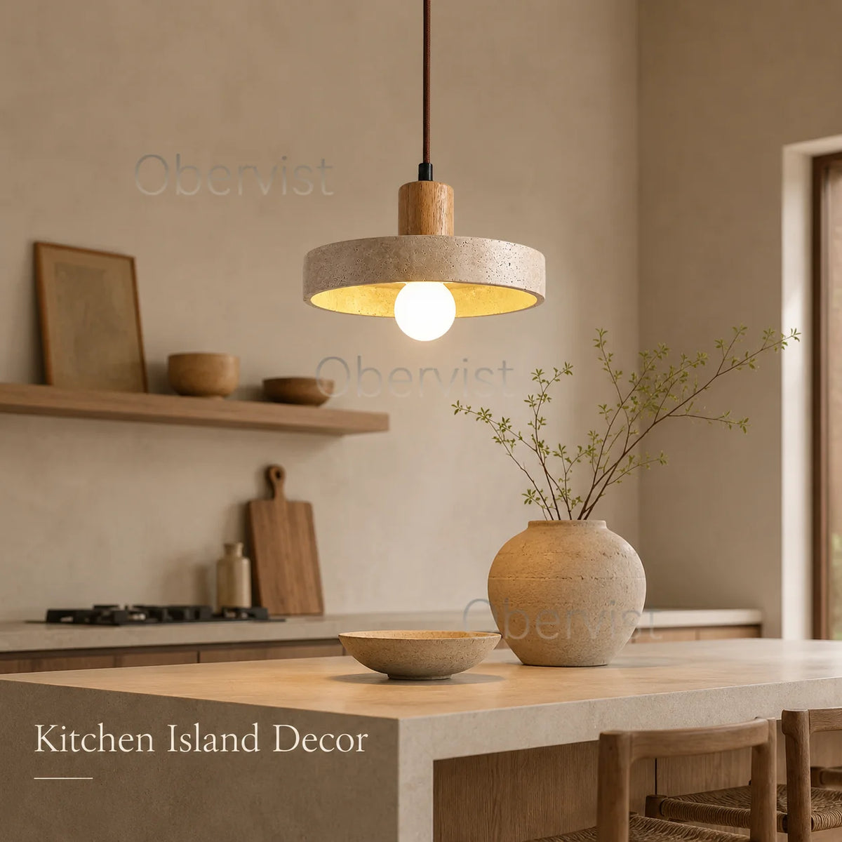 Wabi Sabi Natural Stone Pendant Light E27 – Dining & Kitchen