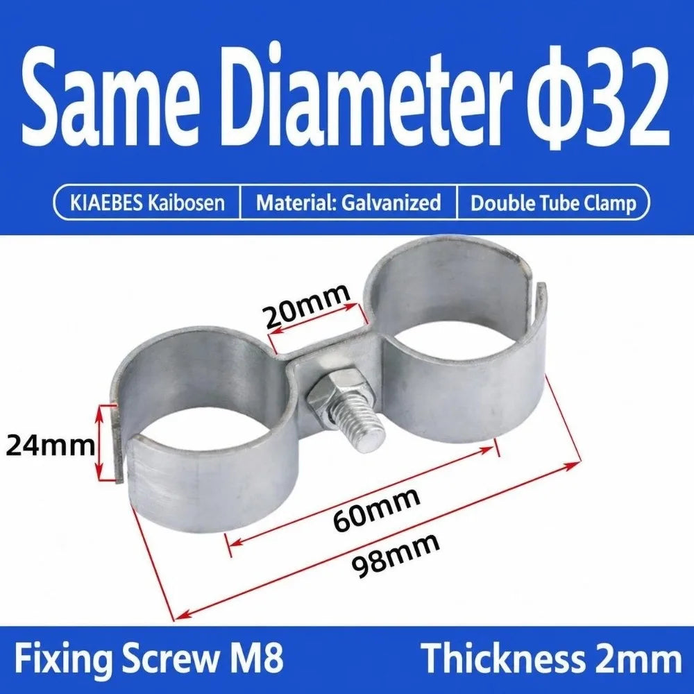 Double Tube Pipe Clamp – Zinc Plated Twin Hose Fastener