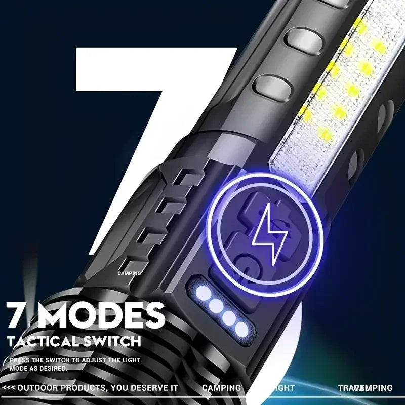 XHP70 Tactical Flashlight USB-C Rechargeable – 2300 Lumens