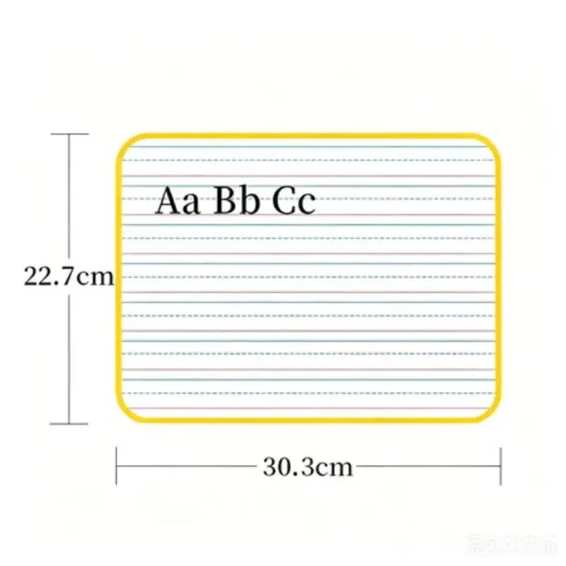 Kids Lined Dry Erase Whiteboard | 3-Grid Handwriting Practice Board