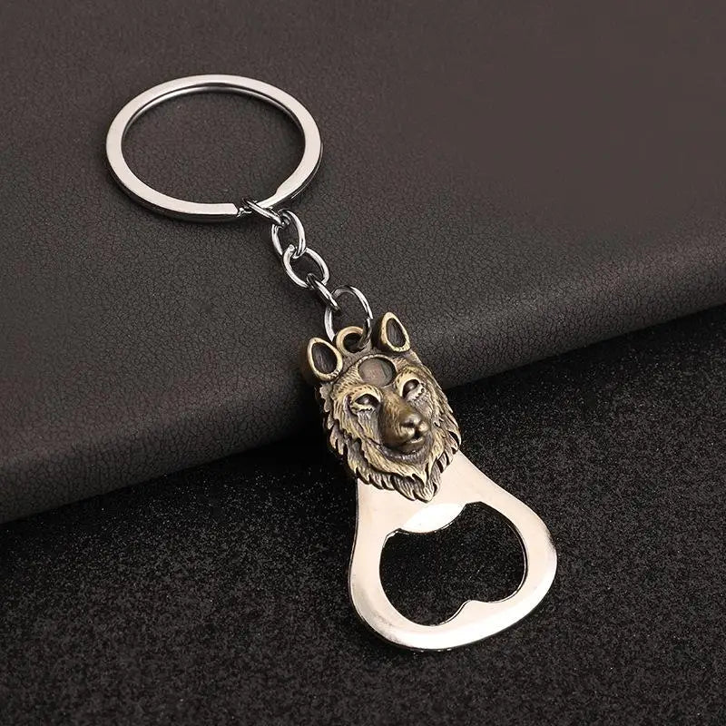 Vintage Animal Keychain Bottle Opener – Wolf Lion Turtle Frog