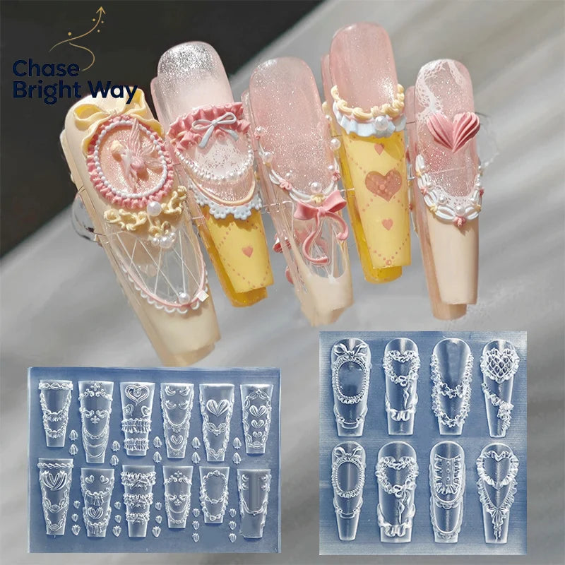 Silicone Nail Mold – 3D Bow & Flower DIY Manicure Stamping
