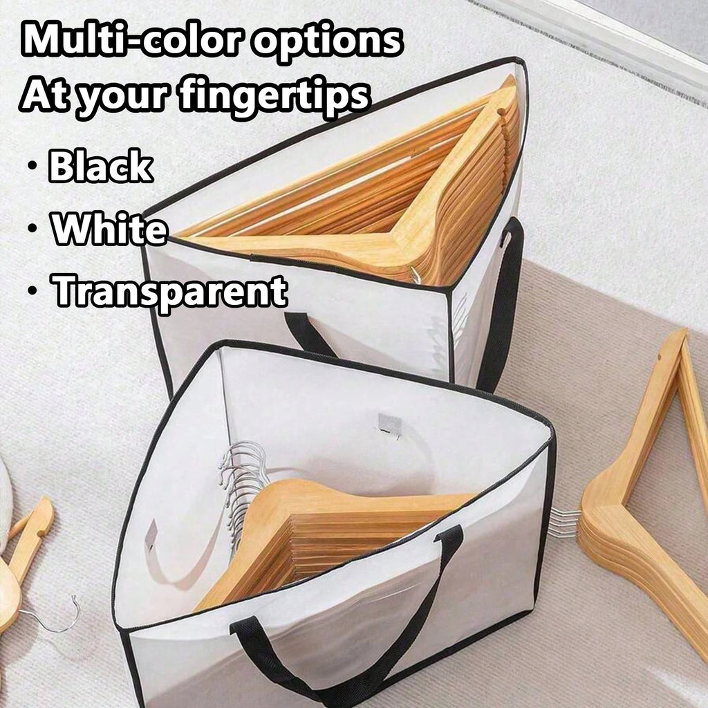 Foldable Triangle Clothes Hanger Organizer Bag – Clear & Large