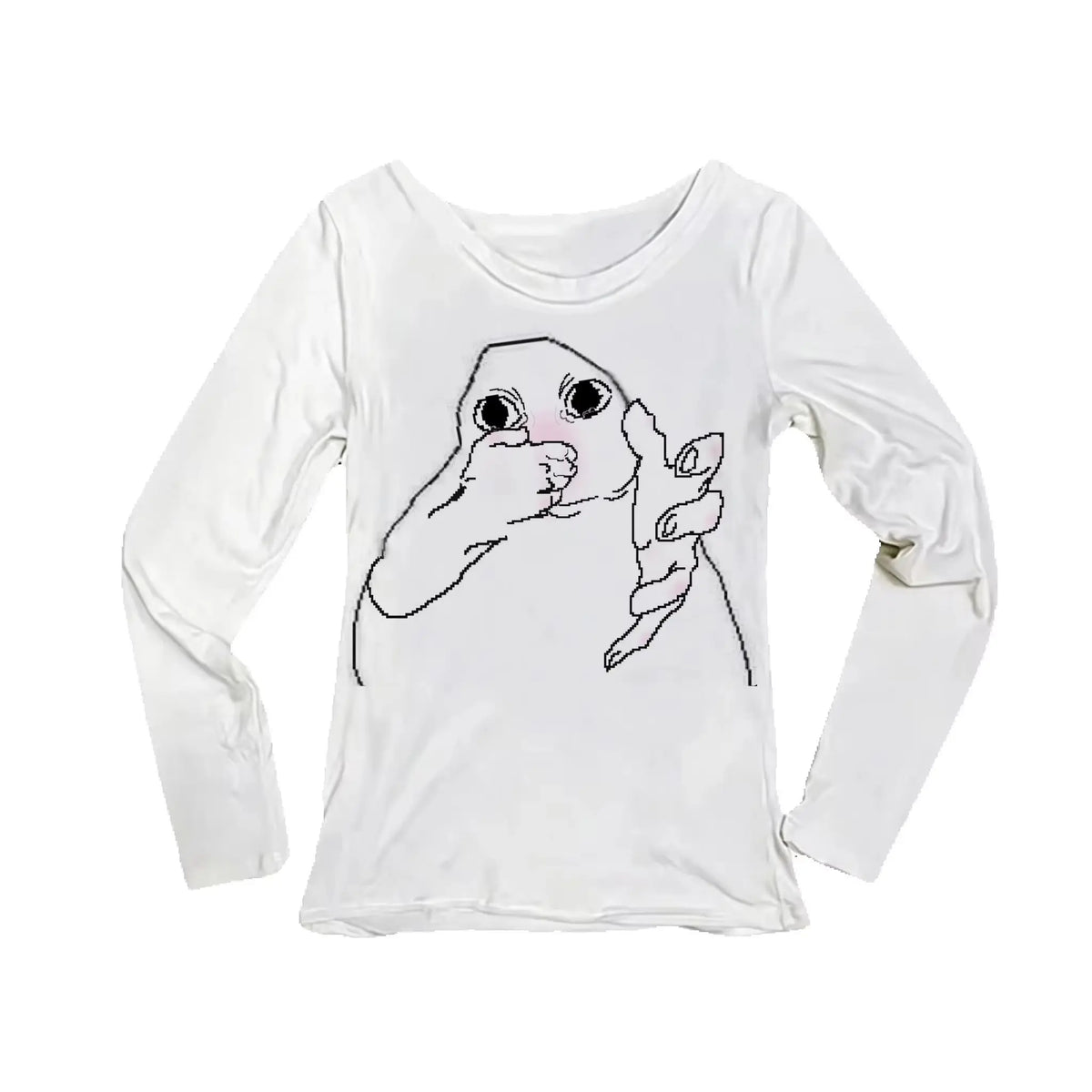 Women's Y2K Meme Print Long Sleeve Slim Fit T-Shirt