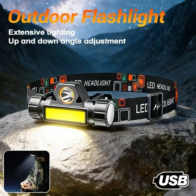 Ultra Bright LED Headlamp – USB Rechargeable, Waterproof & Magnetic