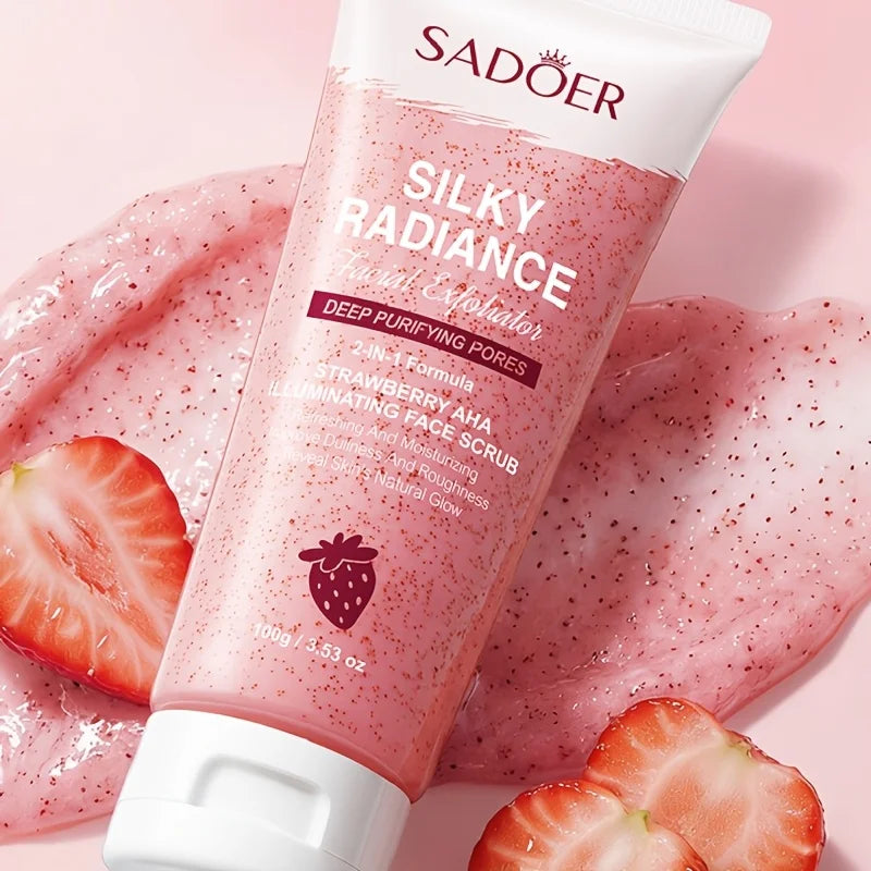 Strawberry AHA Face Scrub Balm – Exfoliating & Hydrating 100g
