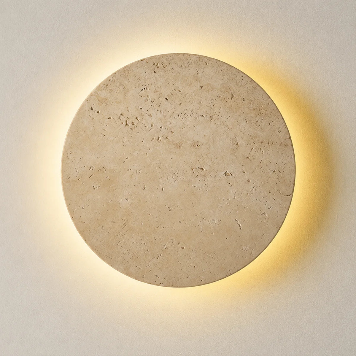 Wabi Sabi Yellow Travertine LED Wall Sconce | Stone Lamp