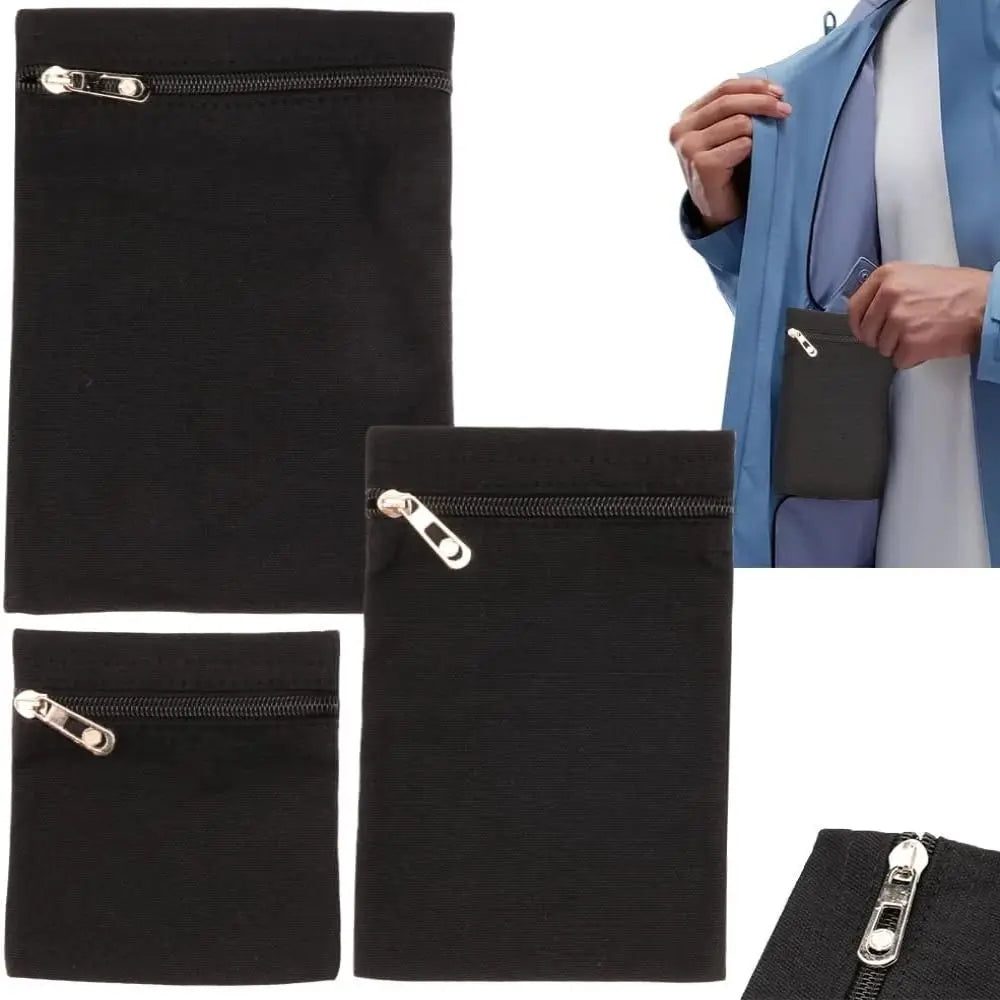 Sew-In Zipper Hidden Security Pocket – Polyester Travel Pouch