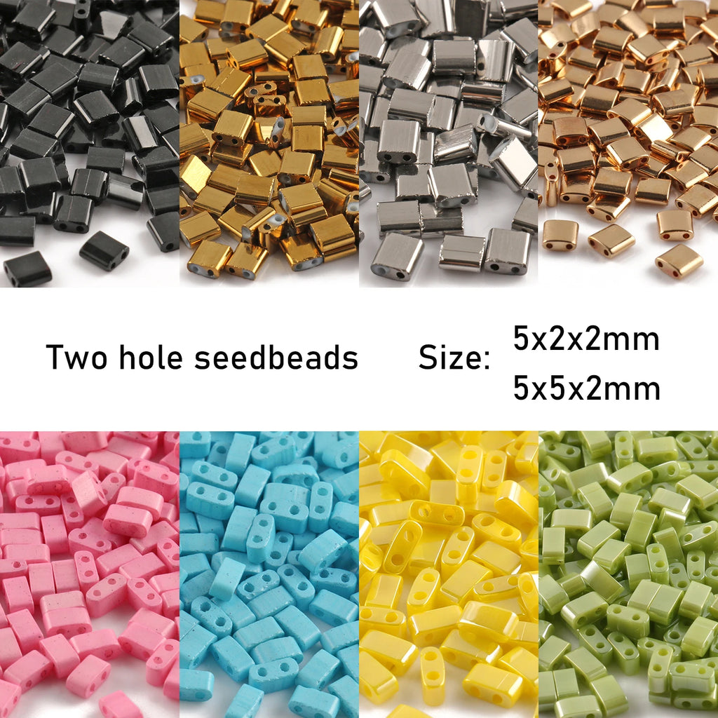 Two Hole Glass Seed Beads 5mm – DIY Jewelry Making 5g Pack