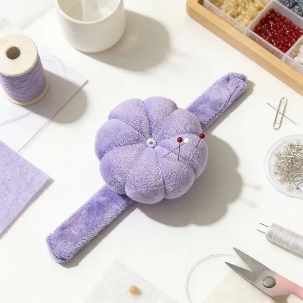 Pumpkin Wrist Pin Cushion – Violet Velvet Sewing Needle Holder