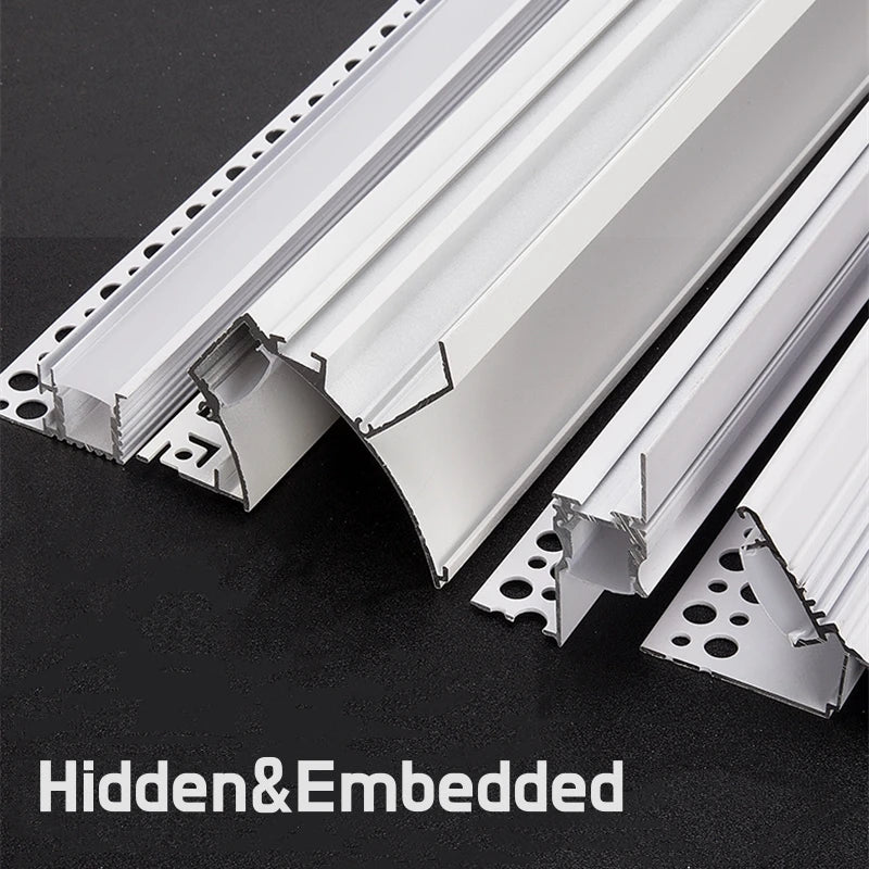 Recessed Corner LED Aluminum Profile Channel 0.5m/1m Ceiling