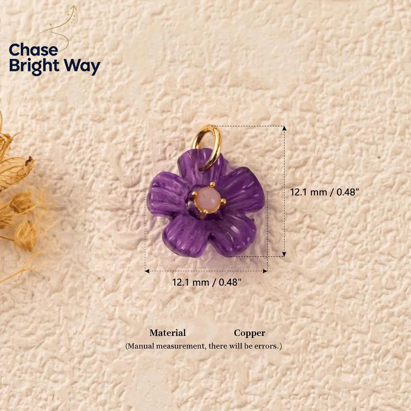 Resin Flower Zircon Charm Pendant – Colorful DIY Jewelry