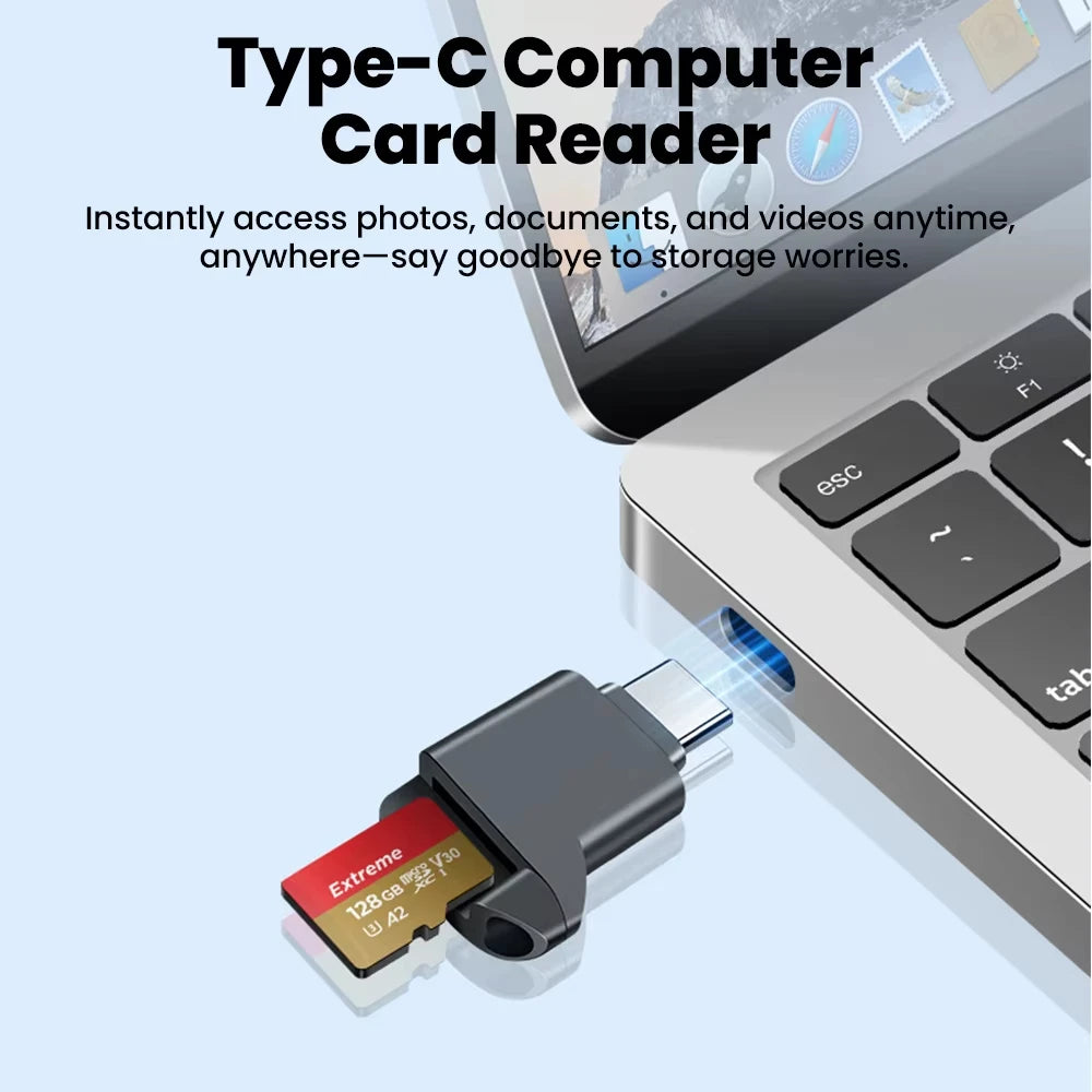 USB-C TF Card Reader – MicroSD Adapter for iPhone 16 17 & More