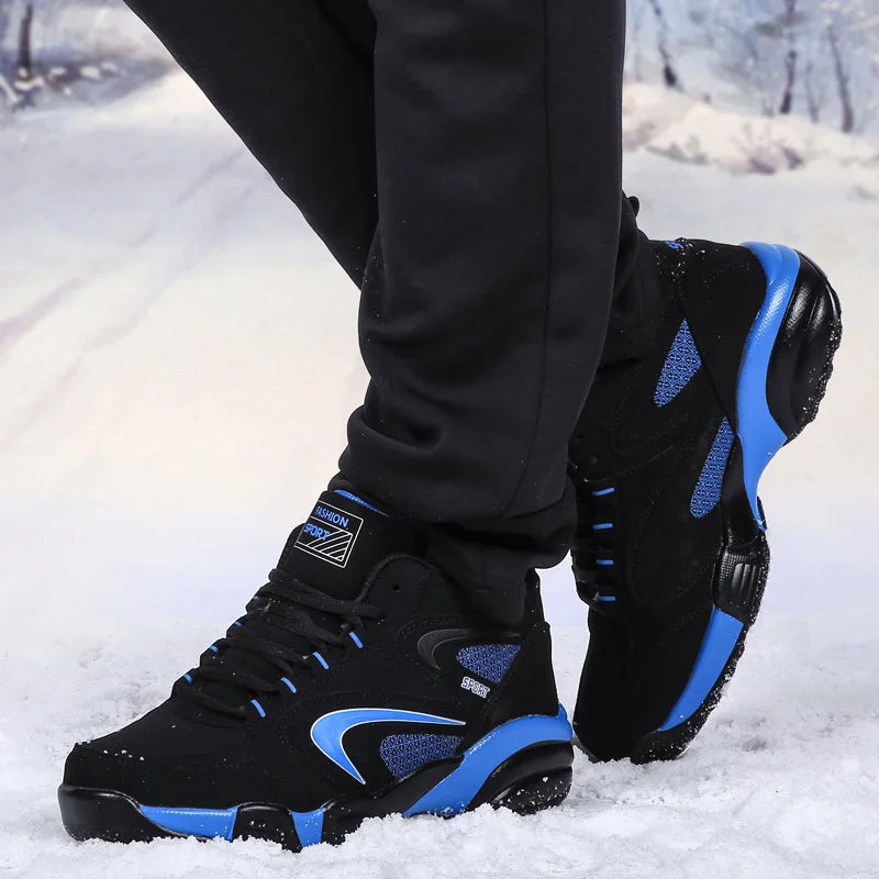 LEDP Men's Waterproof Winter Sneakers – Non-Slip, Size Up to 48