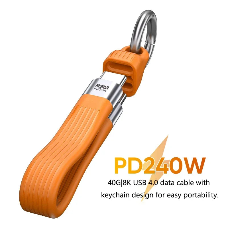 USB4 240W Keychain Cable – 40Gbps USB-C Fast Charging
