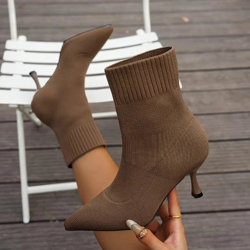 Women's Stretch Chelsea Ankle Boots – Pointed Toe Stiletto