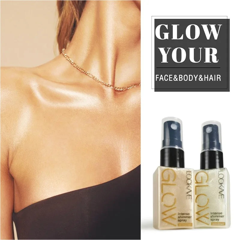 Shimmer Oil Spray – Gold Bronze Body & Face Liquid Highlighter