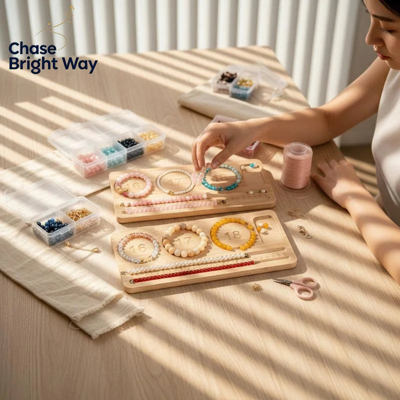 Wooden Bead Board for Jewelry Making – Bracelet Design Tray
