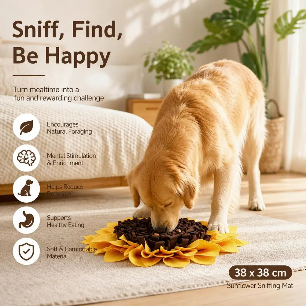 Sunflower Snuffle Mat – Slow Feeder Puzzle Toy for Dogs & Cats